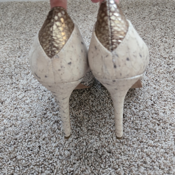 Sam Eldeman Snake Print Platform Womens  Heels Size 8.5 Leather - Picture 7 of 13